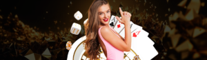A girl introduce casino site game